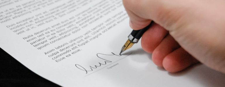 sign document agreement